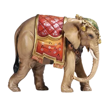 Vánoce Ornatis Slon Provedení: Malované, Velikost stojících figur dospělých postav: 8 cm Dřevěná vyřezávaná soška slona