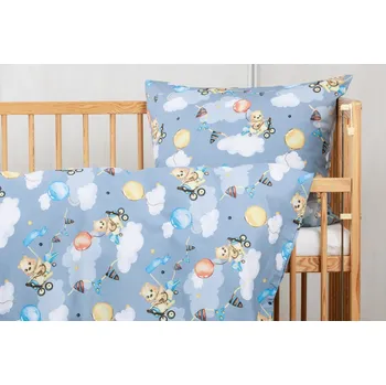 Povlečení JAN peří Dětské povlečení do postýlky - medvídek v letadle - povlečení do postýlky 60x45cm/135x90 cm medvídek v letadle
