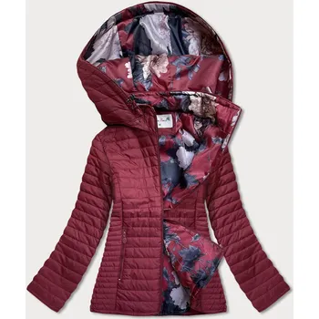 Dámská cargo bunda Vínová bunda pro ženy s květovanou podšívkou 9WTM4 Andrea Lee, odstíny červené 46 i392_19605-R