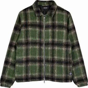 Pánské oblečení SANTA CRUZ bunda - Hideout Jacket Green Check (GREEN CHECK) velikost: L