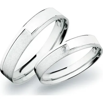 Prsten Snubní prsteny bílé zlato 585 zirkon 0.025 ct G/SI SP-263B