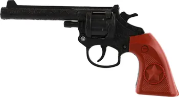 Dětská zbraň Teddies Plastová pistole/revolver na kapsle 8 ran 20 cm na kartě