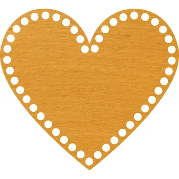 WoodenPuzzle.cz Dno na háčkování - srdce - dubová lazura (různé velikosti) Velikost: 15 cm