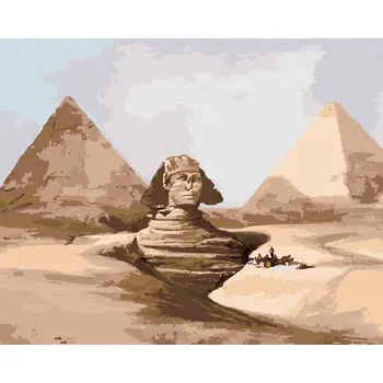 Diamondi Diamantové malování - SFINGA A PYRAMIDY EGYPT Rozměr: 40x50 cm, Rámování: bez rámu a bez vypnutí plátna