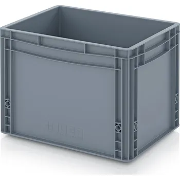 Euro přepravky uzavřené 40 x 30 x 32 cm, držadla zavřená - Stříbrošedá - materiál: PP - EG 43/32 HG