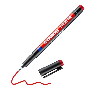 Permanentní popisovač EDDING 142 M OHP, červený