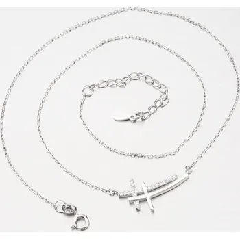 Náhrdelník Dámský náhrdelník stříbro 925 zirkon SST-15555 délka 45 cm