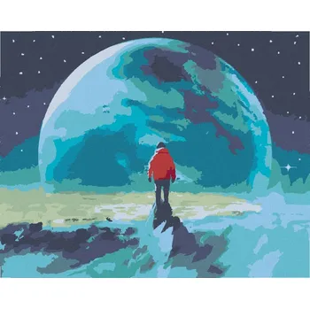 Hračka Diamondi Diamantové malování - MUŽ NA VRCHOLU HORY Rozměr: 40x50 cm, Rámování: vypnuté plátno na rám