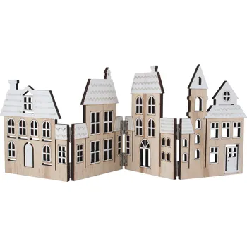 Vánoce Anděl Přerov Dřevěné domky 40 x 13,5 cm