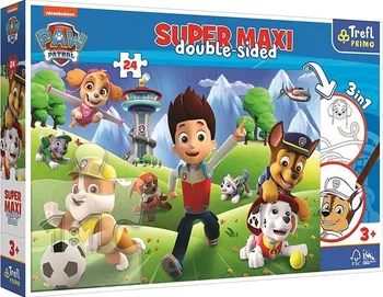 Puzzle Trefl Oboustranné puzzle Tlapková patrola: Dobrodružství super maxi 3v1 24 dílků