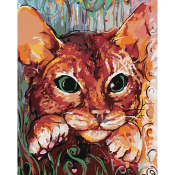 Hračka Diamondi Diamantové malování - MALOVANÁ KOČKA Rozměr: 40x50 cm, Rámování: bez rámu a bez vypnutí plátna