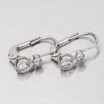 Náušnice Dámské náušnice bílé zlato 585 zirkon 538-1042