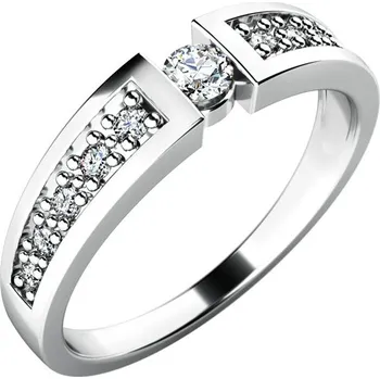 Oblečení a móda Dámský prsten bílé zlato 585/1000 přírodní diamant 0.22 ct G/SI 10775D velikost 64