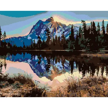 Diamondi Diamantové malování - ZASNĚŽENÉ HORY Rozměr: 40x50 cm, Rámování: bez rámu a bez vypnutí plátna