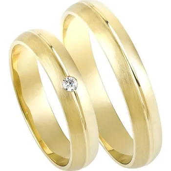 Prsten Snubní prsteny žluté zlato 585 zirkon 0.033 ct SP-200Z