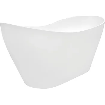 Vana Besco Volně stojící vana z litého mramoru Viya 160x70 (170x71) Barva: Bílá, Rozměry (cm): 168x71,5, Typ a barva výpustě: Click-Clack standard, chrom