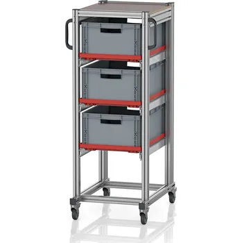 paleta Systémové přepravní podvozky pro euro přepravky 60 x 40 Výška 134 cm 71,8 x 50 x 134,6 cm - materiál: Aluminium / Stahl / Kunststoff / MPX - SE 134 6422.2