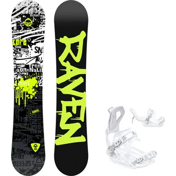 Snowboarding Dětský snowboard komplet Raven Core junior + vázání Fastec FT360 white Velikost: 140 cm, Velikost vázání: M