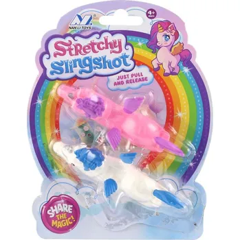 POP IT Teddies Jednorožec 2 ks natahovací létací střílecí antistresové silikon 10cm na kartě