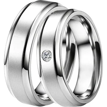 Prsten Snubní prsteny ocel zirkon ST-88004