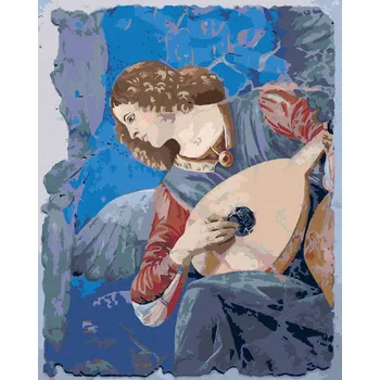 Hračka Diamondi Diamantové malování - ANDĚL HRAJÍCÍ NA LOUTNU (MELOZZO DA FORLI) Rozměr: 40x50 cm, Rámování: bez rámu a bez vypnutí plátna
