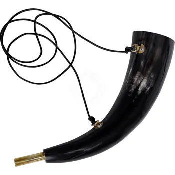 Lord of Battles Funkční vikinský signální roh "Gjallarhorn" z pravého buvolího rohu