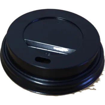 Jednorázové nádobí Víčko na kelímek na kávu černé 100ml (cena za 100ks)