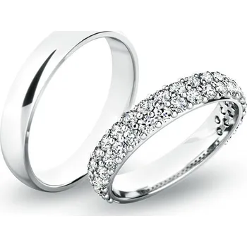 Prsten Snubní prsteny bílé zlato 585 zirkon 0.810 ct G/SI SP-61060