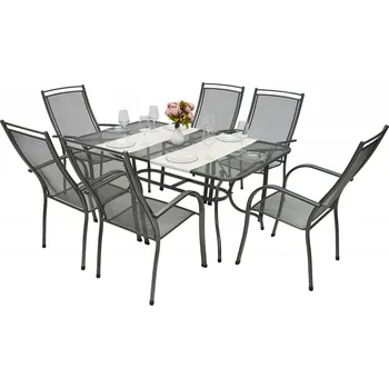 Zahradní sestava Zahradní kovová sestava PALMA I. 1+6 Stůl obdelník 190x105 cm (CT0310)
