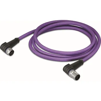 Datový kabel WAGO Kabel 756-1106/060-100 PROFIBUS Zásuvka M12B úhlová Zástrčka M12B úhlová, fialová 10m 756-1106/060-100