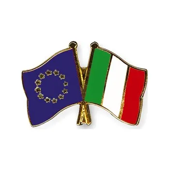 Odznak (pins) 22mm vlajka EU+Itálie - barevný