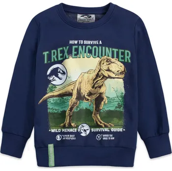 Chlapecká mikina Chlapecká mikina JURRASIC WORLD T-REX modrá Velikost: 116