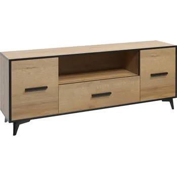 Televizní stolek Televizní stolek FRIDA RTV2D1S, Dub Rivera + Černá