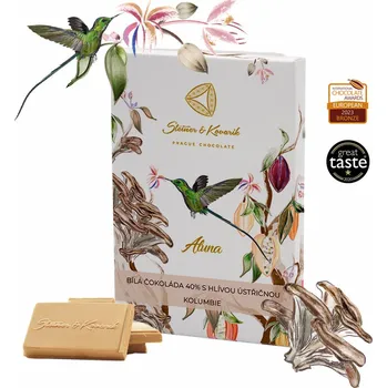 Čokoláda Aluna - bílá čokoláda 40% s hlívou ústřičnou, 70g