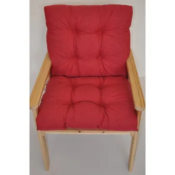 Polstr na zahradní křeslo s nízkým opěradlem - látka vínový melír