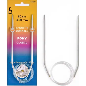 Příze Pletací jehlice PONY 50607, hliníkové, kruhové, 1 kus, délka 80cm, velikost 3,5mm
