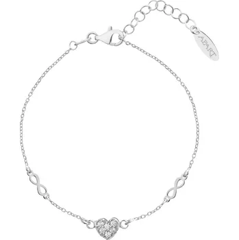 Náramek Stříbrný náramek se zirkony - srdce, nekonečna - AP536-6870