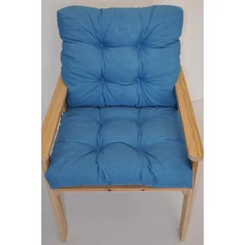 Polstr na zahradní křeslo s nízkým opěradlem - látka tyrkysový melír