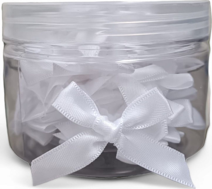 Svatební saténový vývazek k myrtě 50 ks/bal - bílá