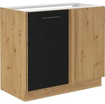 Kuchyňská skříňka Rohová kuchyňská skříňka MOLLY 105-DN-1F, Černá/Dub artisan