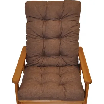 Polstr na zahradní křeslo s mašlí - látka hnědý melír