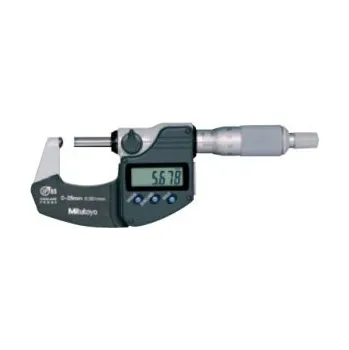 MITUTOYO Digitální třmenový mikrometr DIGIMATIC 0-25 mm s vypouklým dotekem a výstupem dat, 395-251