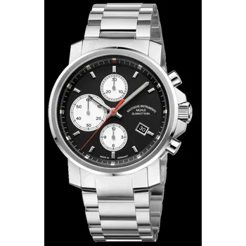 Hodinky Mühle-Glashütte 29er Chronograph Schwarz kožený řemen