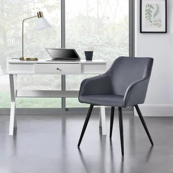 Jídelní židle FurniGO Křeslo Tarji se sametovým potahem - antracit