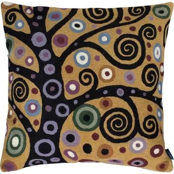 Polštář SCANquilt povlak ART WOOL strom života zlatočerná 45 x 45 cm