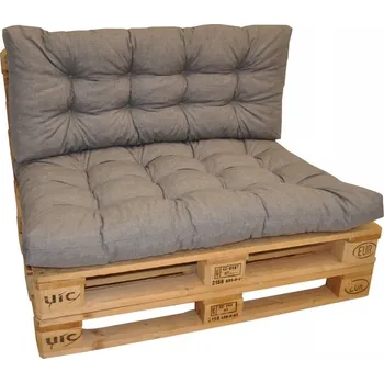 Polstry na paletový nábytek s opěrkou - látka šedý melír