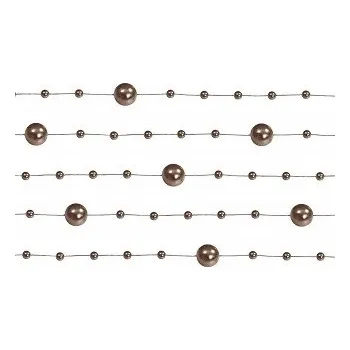 Svatební dekorace Dekorativní perličky na provázku - Hnědé