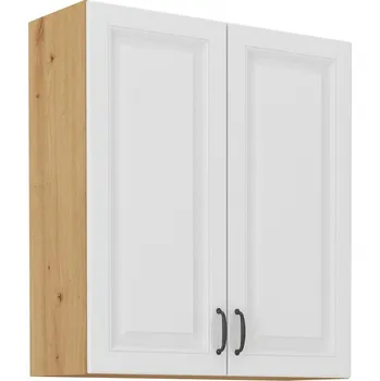 Kuchyňská skříňka Kuchyňská horní skříňka STIPE 80 G 90 2F, Bílá/Dub artisan