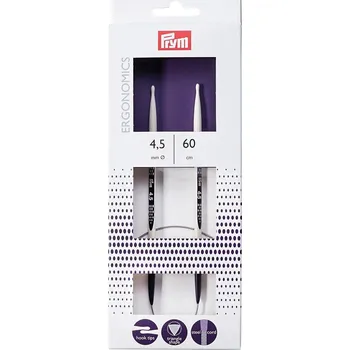 Příze Pletací jehlice PRYM ERGO 215605, ergonomické plastové, kruhové, 1 kus, délka 60cm, velikost 4,5mm