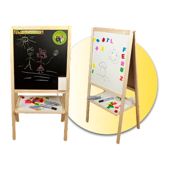 Dětská magnetická tabule 2v1 přírodní - výška 89 cm